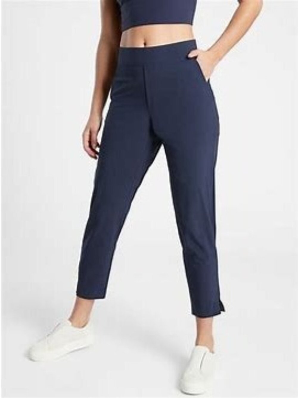 Athleta Brooklyn Mid Rise Ankle Pants Navy Blue 8